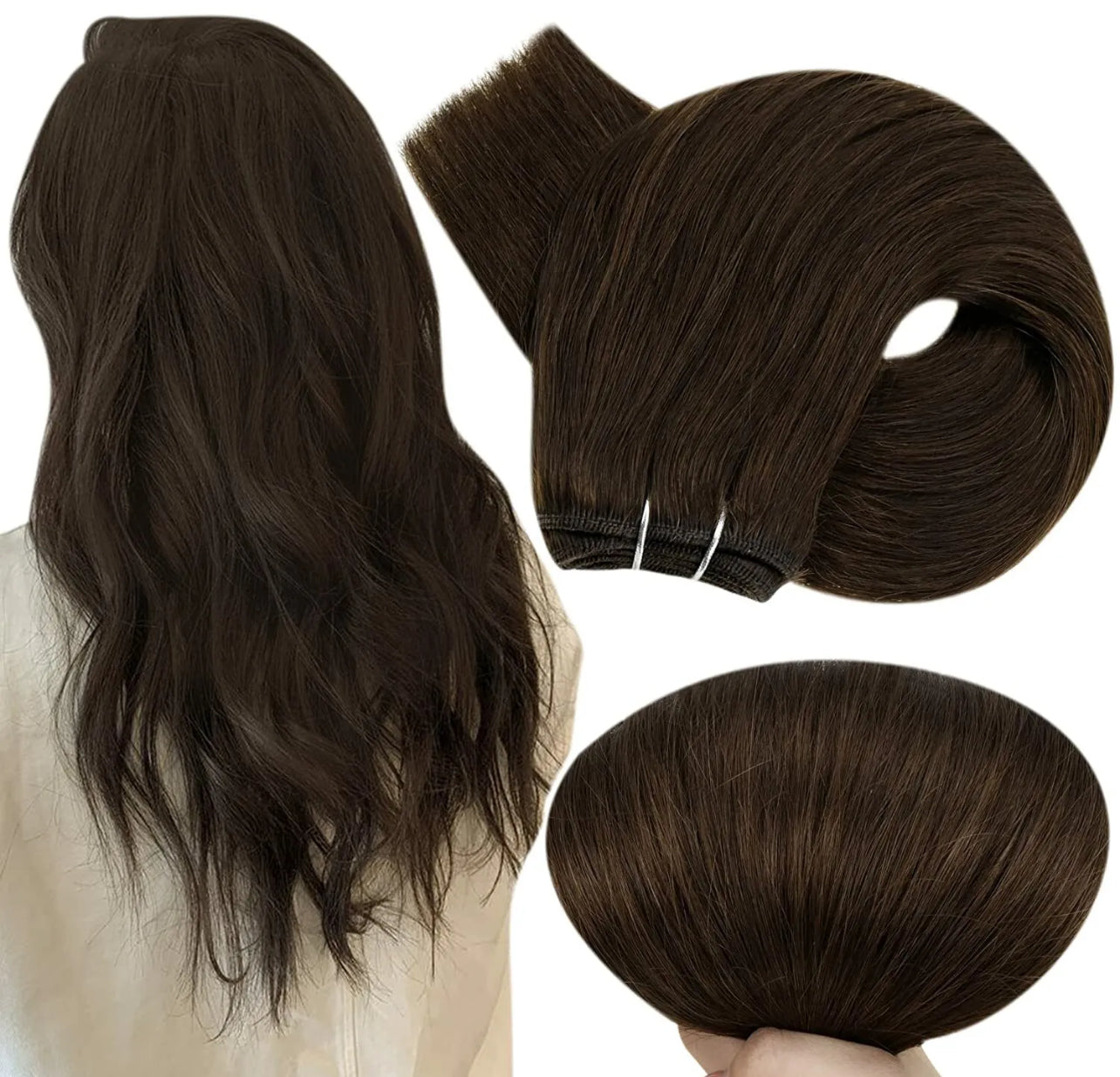 Weft Hair #2 Dark Brown